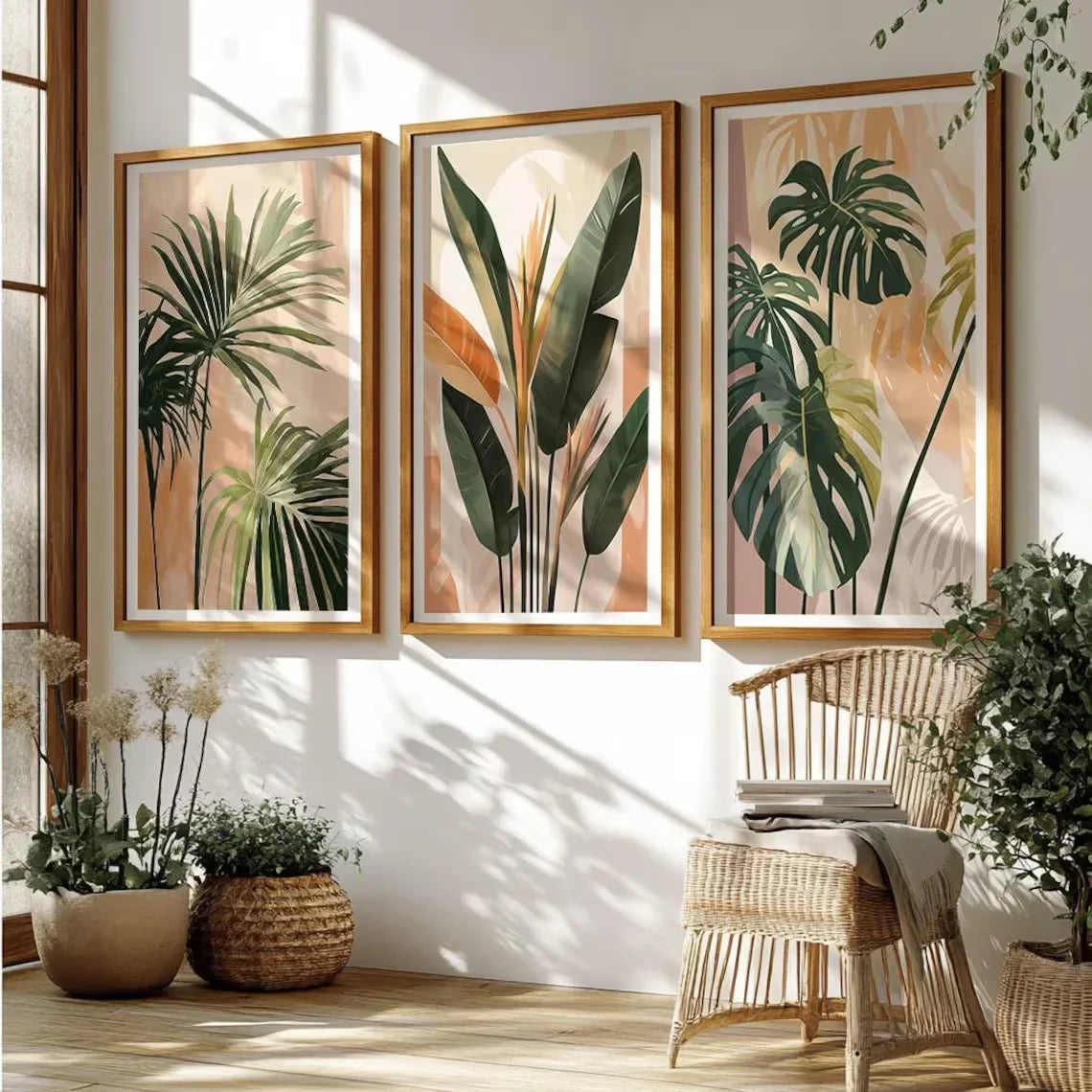 Set Verano - Palmeras en Acuarela